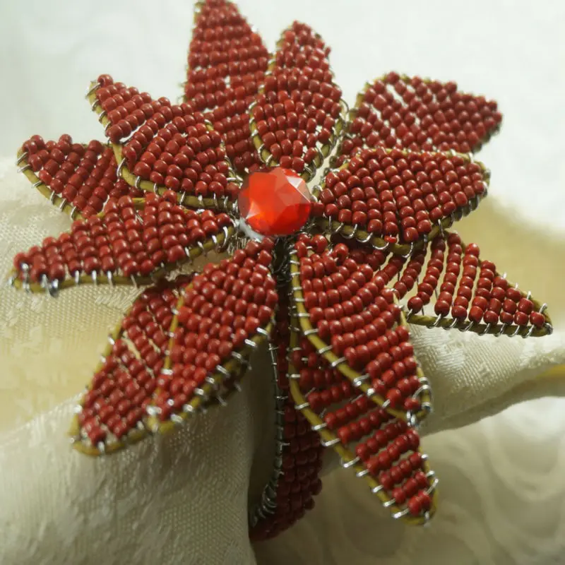 glass beads napkin ring ,flower napkin holder,in Napkin Rings from Home & Garden on Aliexpress