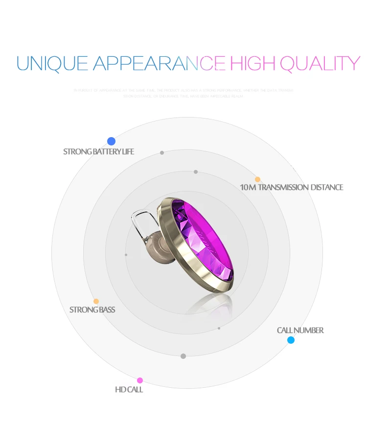 XLSTO NEW mini Bluetooth earphone gem for wome earphones stereo Business Bluetooth4.1 headset fashion Earplugs for iPhone xiaomi (6)