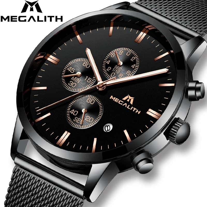 

MEGALITH Fashion Sports Watches Men Luxury Brand Military Watches Clock Men Quartz Watch Horloges Mannen Saat Relogio Masculino