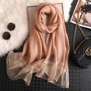 

Winter Hijab New Arrival 2020 Solid Women Autumn Silk Scarf High Quality Antumn Scarves Shawl Wrap Bandana Foulard Pashmina