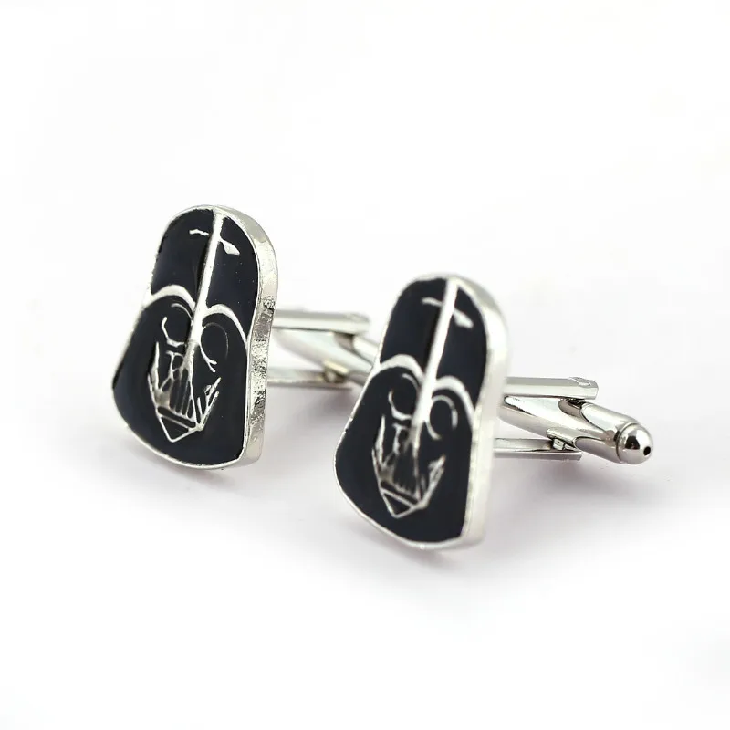 

HSIC Movie Jewelry Star Wars Darth Vader Black Enamel Shirt Cufflinks For Mens Brand Cuff Buttons High Quality Wedding Cuff Link