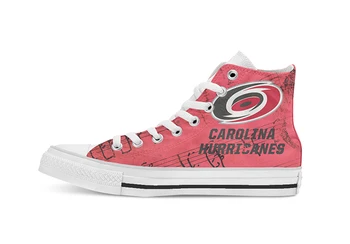 

Creative Design For Ice Hocky Carolina Hurricanes Fans High Top Canvas Custom Shoes flat Casual shoes Drop Shipping