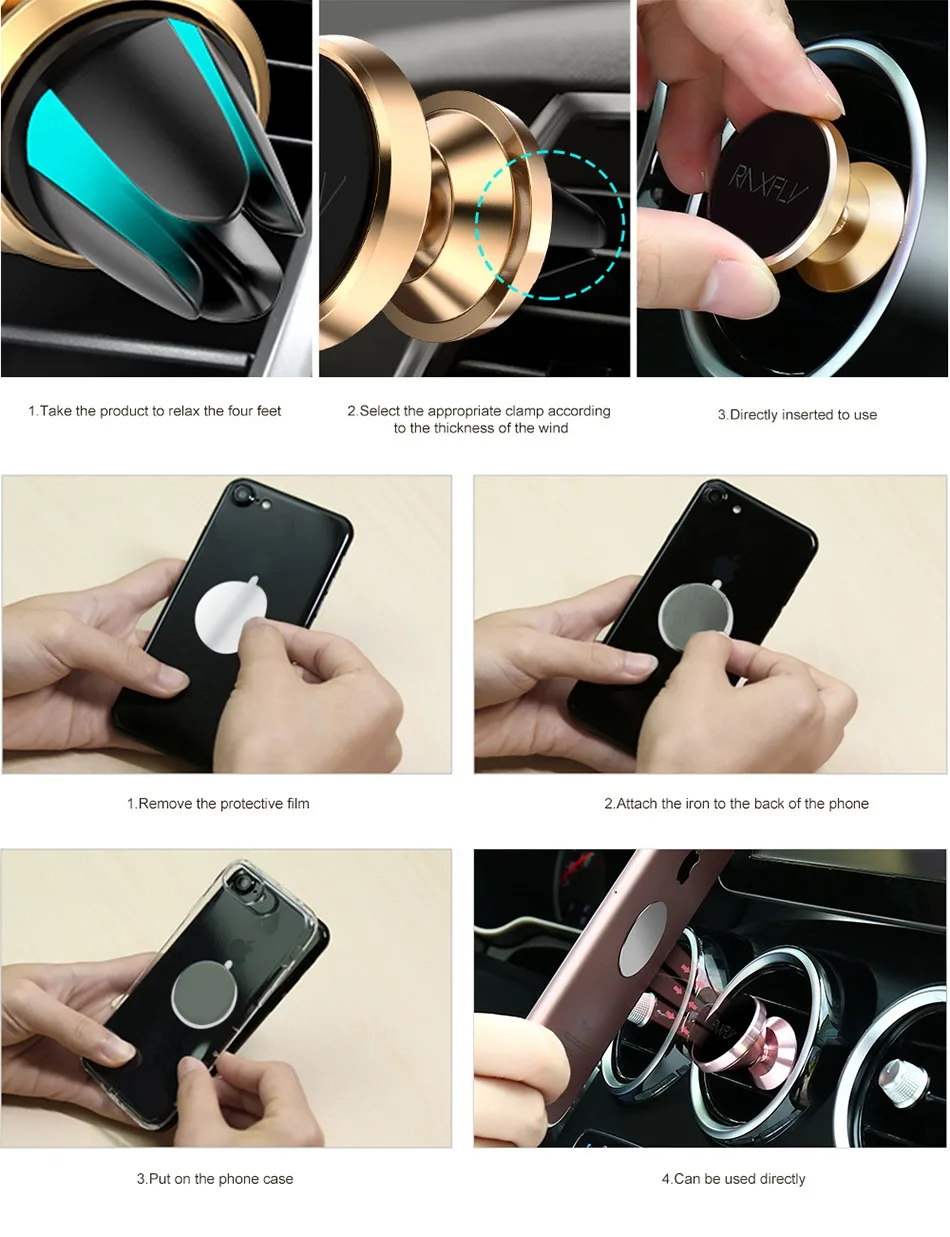 Car Phone Holder GPS Bracket For iPhone 7 6 6S 5S For Samsung S8 (10)