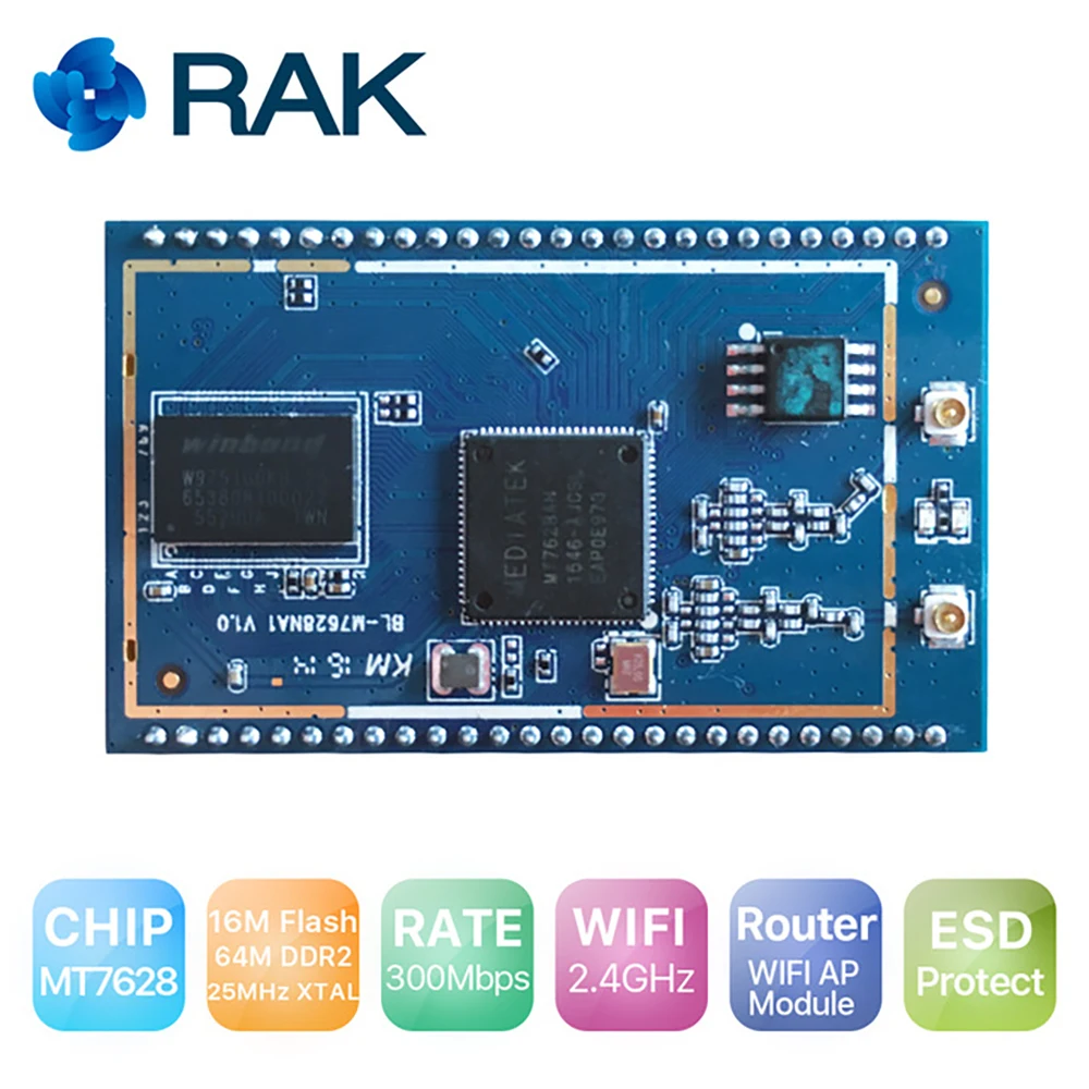 AP ваутер модуль MT7628 чип 2,4 г WI-FI модуль Поддержка OpenWRT ОУР защиты для OSHW разработчик открытым исходным кодом аппаратных RAK633 q121