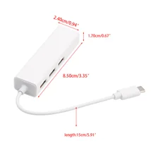 Bgektoth Портативный USB 3,1 type-C NetworUSB usb-хаб Кабель-адаптер для ПК Laptopk 3 порта