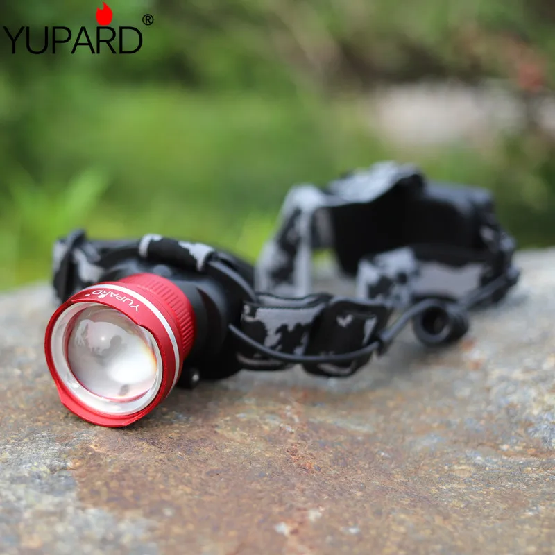 

YUPARD 3 Colors XM-L2 LED XML Headlight T6 LED Rechargeable Zoom Flashlight Headlamp+2*18650 2200mAh Battery +Powe charger