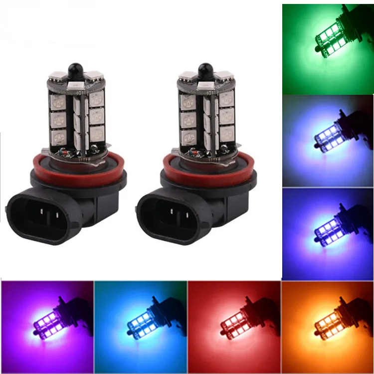 1 комплект Светодиодные Автомобильные фары RGB 27Smd 5050 LED H4 H7 H11 9005 9006