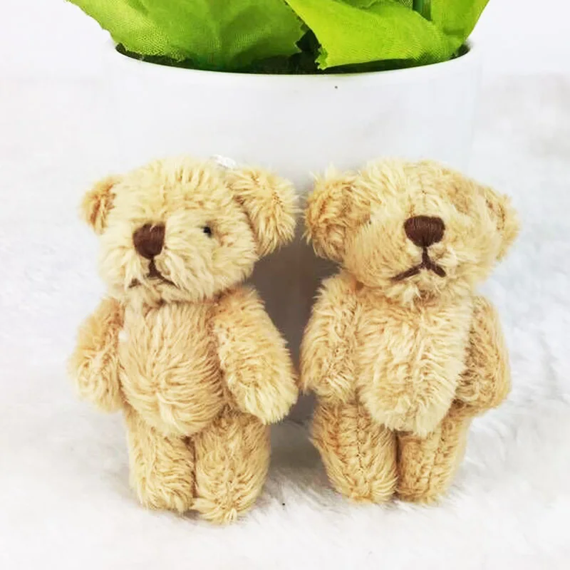 6 шт./лот мини-соединение медведь мягкие плюшевые игрушки 6,5 см милый светильник Ted медведи кулоны-куклы подарки на день рождения Свадебная вечеринка Декор J00501