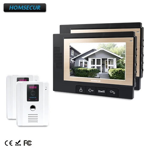 

HOMSECUR 7" Video Door Entry Security Intercom+IR Night Vision for House/Flat : TC011-W + TM702-B