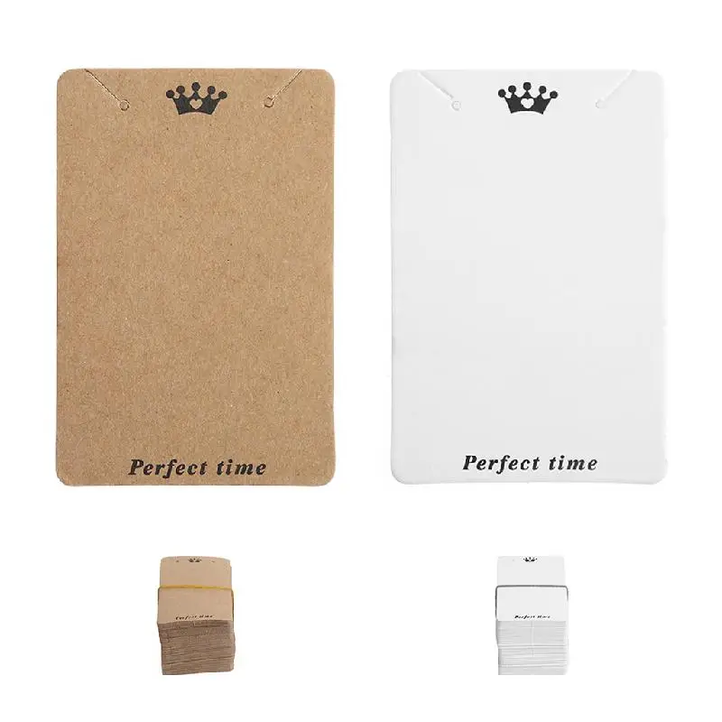 

100 Pcs 7.5x5cm Kraft Paper Ear Studs Hang Tag Jewelry Display Card Pendant Craft DIY