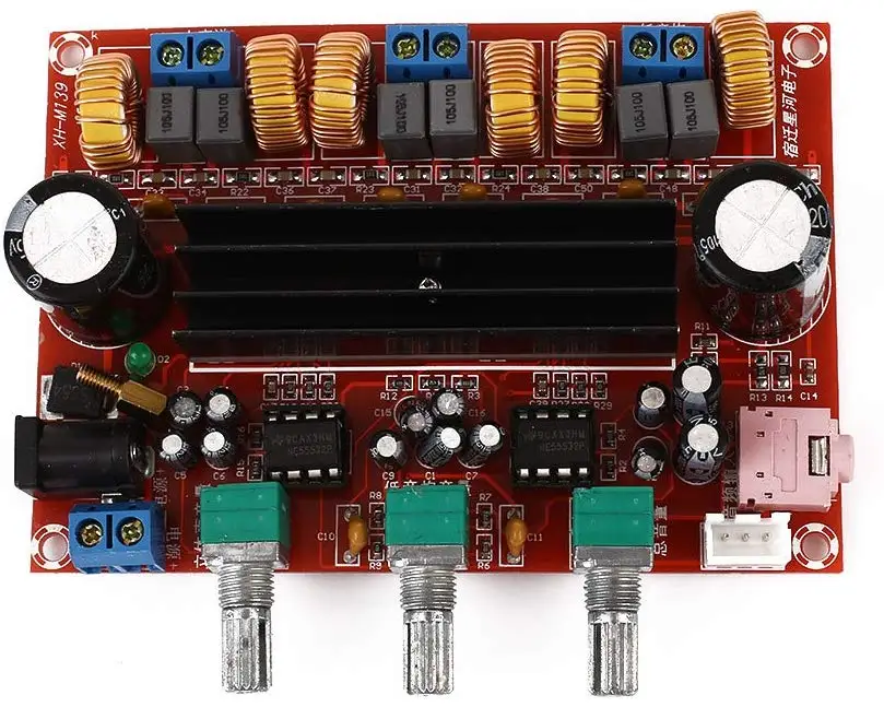 TPA3116 2,1 цифровой аудио усилитель Совет XH-HM139 TPA3116D2 сабвуфер Динамик Мощность усилители DC12V-24V 2*50 W 100 W