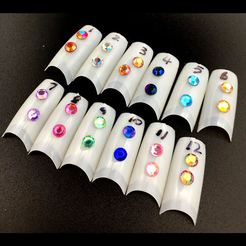 60pcs/pack 5MM DIY 3D Acrylic Crystal Rhinestones Round Colorful Glitters Nail Art Decorations Makeup Tools