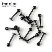 

Wholesale 10Pcs/lot Stainless Steel Lip Piercing Spherical Labret Lip Rings Plated Black Body Piercing Tragus Jewelry Unisex