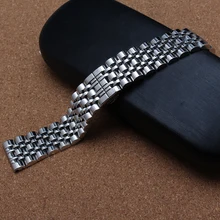 10 мм 12 мм 14 мм 16 мм 18 мм 20 мм 22 мм 24 мм из нержавеющей стали Watchband ремешок браслеты серебристого металла наручные часы группа бабочка застежка