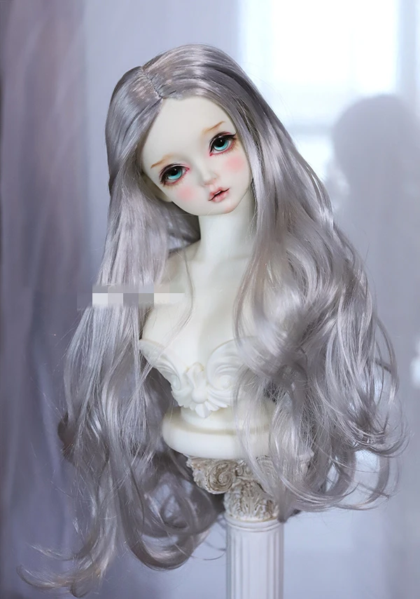 Bjd кукла парик для 1/3 1/4 1/6 bjd кукла парик для bjd кукла, серый, серебристый, длинный парик волос curl для sd bjd парик для кукол