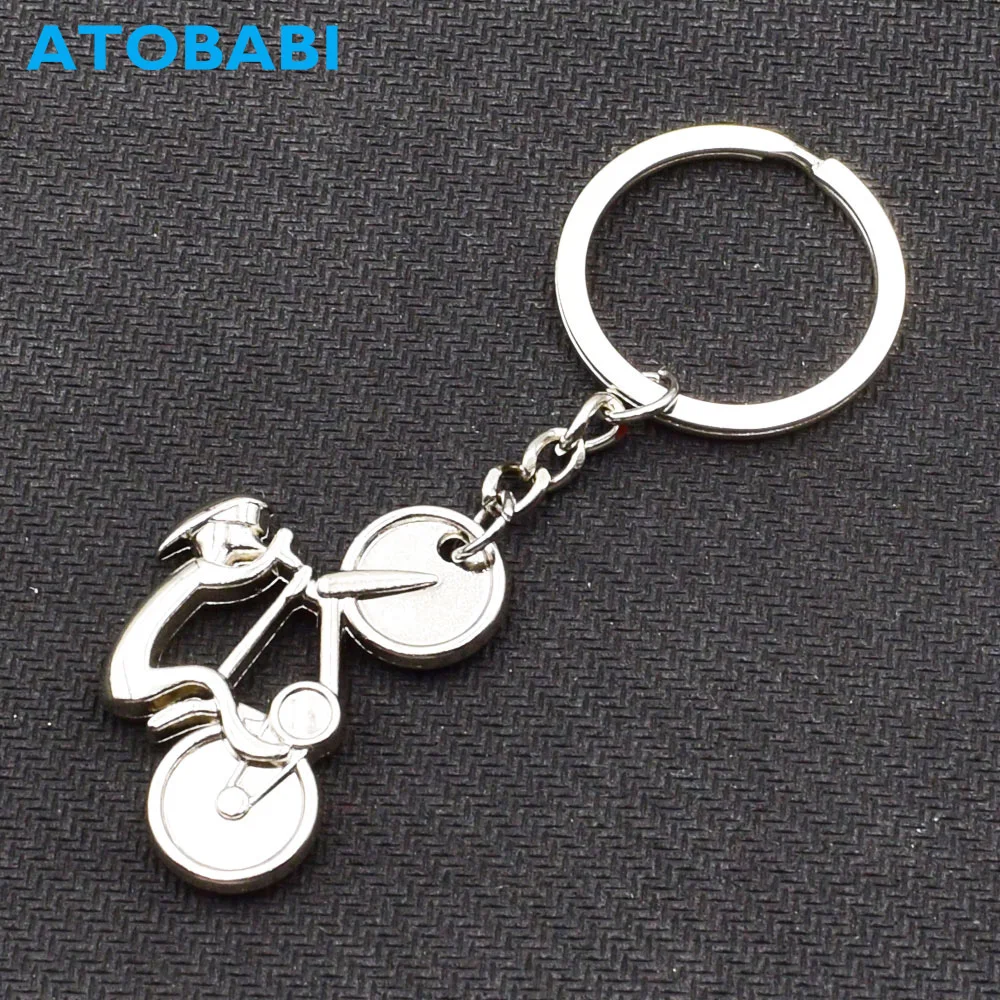 Bicycle Cycling Athlete Styling Key Ring Bike Rider Model Metal Car