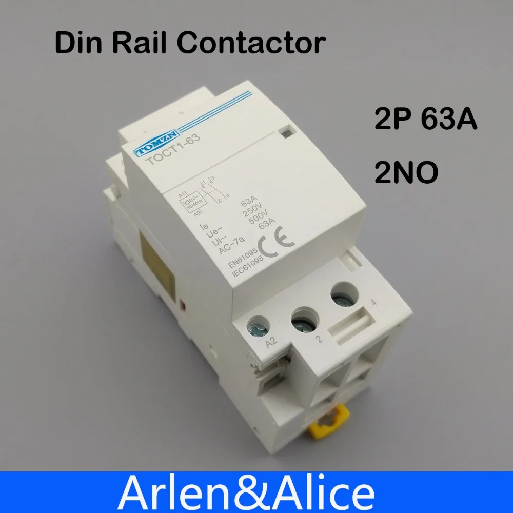 Contactor modular TOCT1, 2P, 63A de 220V/230V, 50/60HZ para el hogar ...