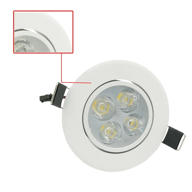 Dimmable3X3W 9 Вт 4x3 Вт 12 Вт светодиодные светильники встраиваемые лампы светодиодные лампы 95-265 В свет с LED Driver