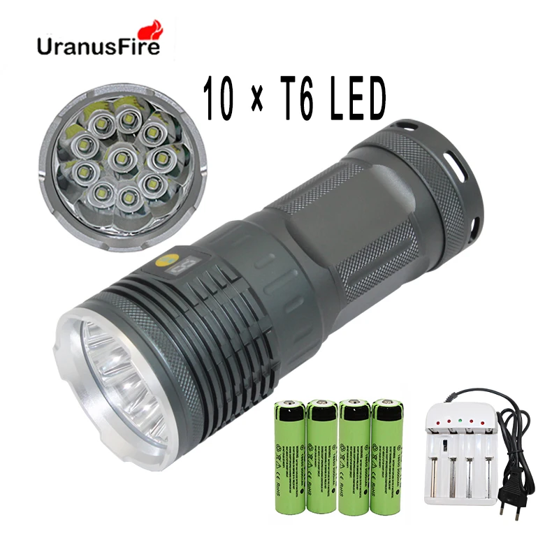 

30000 lumens LED Flashlight Tactical Flash light T6 LED 4 modes Lanterna Waterproof DC Rechargeable LED Torch 18650 For Camping