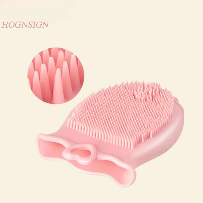 Baby Bath Massage Brush Silicone Child Soft Shampoo Bathing Tool To