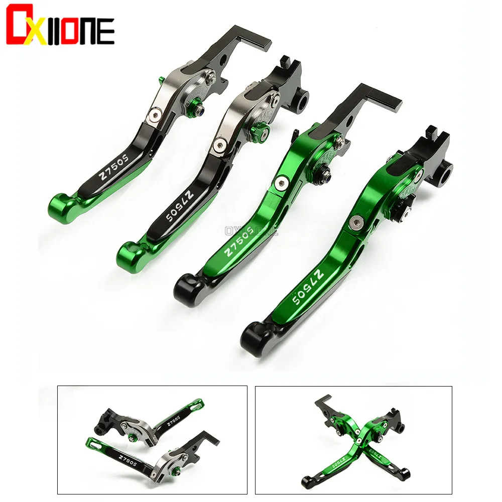 

Motorcycle Accessories CNC Adjustable Folding Extendable Brake Clutch Levers Up with logo Set For KAWASAKI Z750S 2006-2008 2007