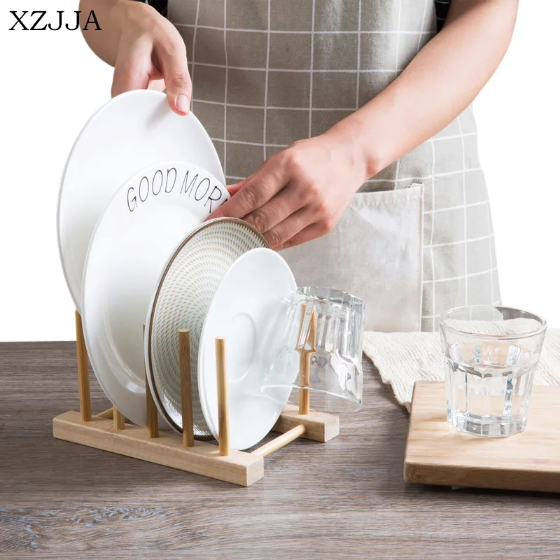 

XZJJA Creative Kitchen Dish Plate Drain Rack Tableware Drying Storage Tray Holder Multifunctional Cup Dish Organizer