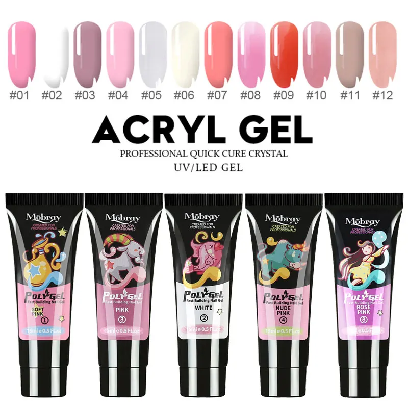 

15ml Builder Poly Gel Nail Acrylic Gel Crystal UV LED Builder Tips Enhancement Slip Solution Quick Finger Nails Extension Tool