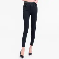 Новый 2018 Для женщин Имитация джинсы Mujer эластичного денима с карманом штаны бойфренда большой Размеры 6XL обтягивающие джинсы узкие брюки