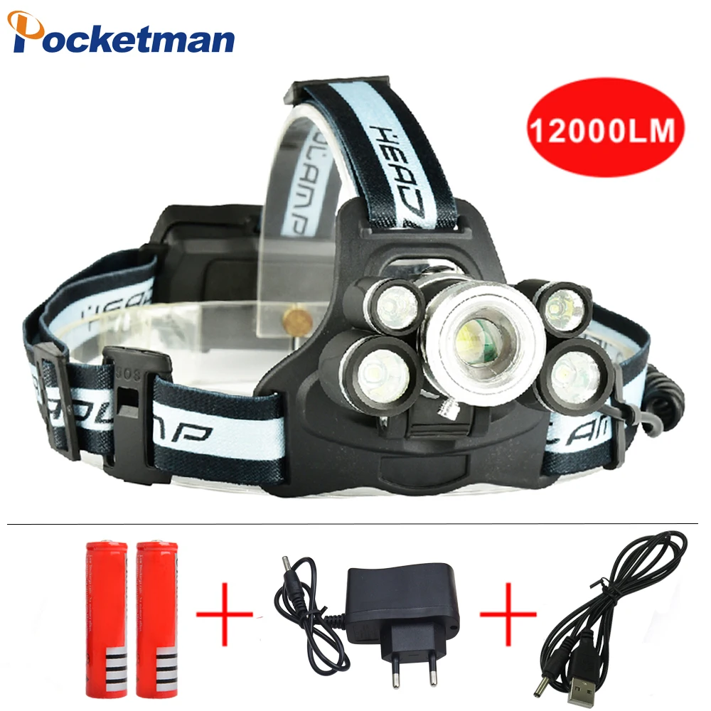 

LED Headlight Rechargeable Zoomable Headlamp Outdoor Camping Multi-purpose Bike LED Head Light For Batteries And Charger