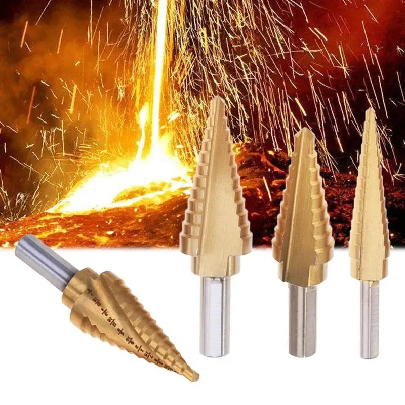 

5pcs/set Single Groove High Speed Steel with Cobalt Step Core Drill Bits HSS Power Tools Auto Wood Metal Drilling+ aluminum box