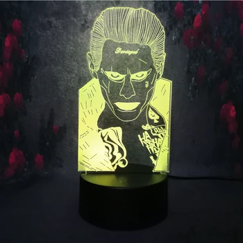 

Free shiping Funny 3D Clown Night Light Led Usb Remote Touch 7 colors Change Xmas Illusion Lamp Kids Toys Gifts Bedroom Light