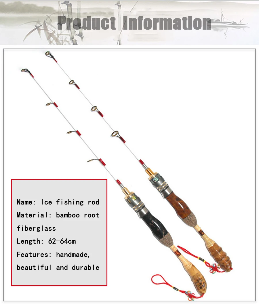 FWBJJKL портативное спиннинговое удилище 62 см из бамбукового дерева, М, ручные рыболовные снасти, лодка, приманка, удилище, приманка, Wt: 5-20 г, литье, удочка