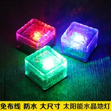 Светодиодный напольный светильник на солнечной батарее, стеклянный напольный светильник, напольный светильник для наружного двора, непромокаемый светильник для газона, декоративный светильник