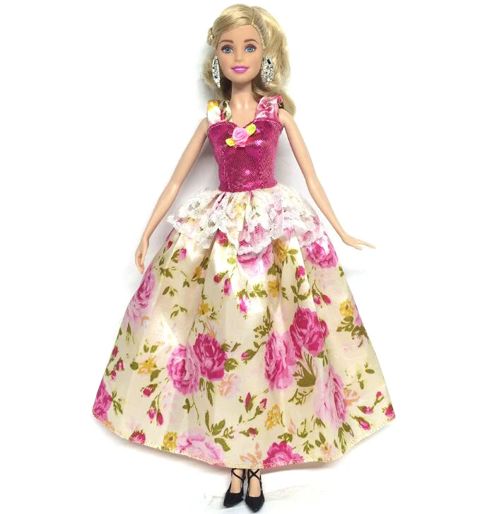 NK один шт принцессы Свадебное платье Благородный вечерние платье для куклы Барби модный дизайн наряд лучший подарок для девушки кукла 058A JJ