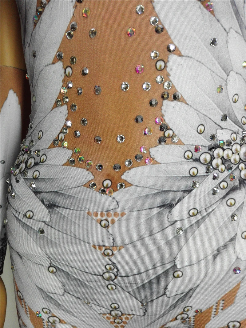 3D печать комбинезон клуб сексуальные DS женские костюмы кристаллы эластичный комбинезон-трико платье для выступлений ночного клуба Бар шоу сценическая одежда