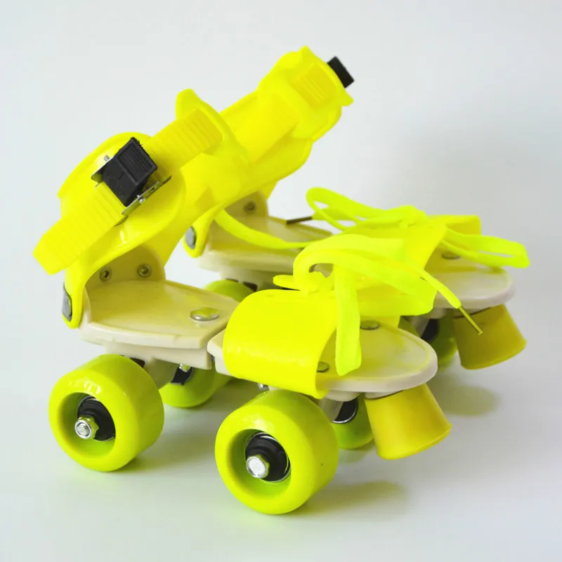 طفل هدايا الأطفال الرول الزلاجات صف مزدوج 4 عجلة أحذية التزلج تعديل حجم انزلاق مضمنة الزلاجات الأطفال بنين بنات