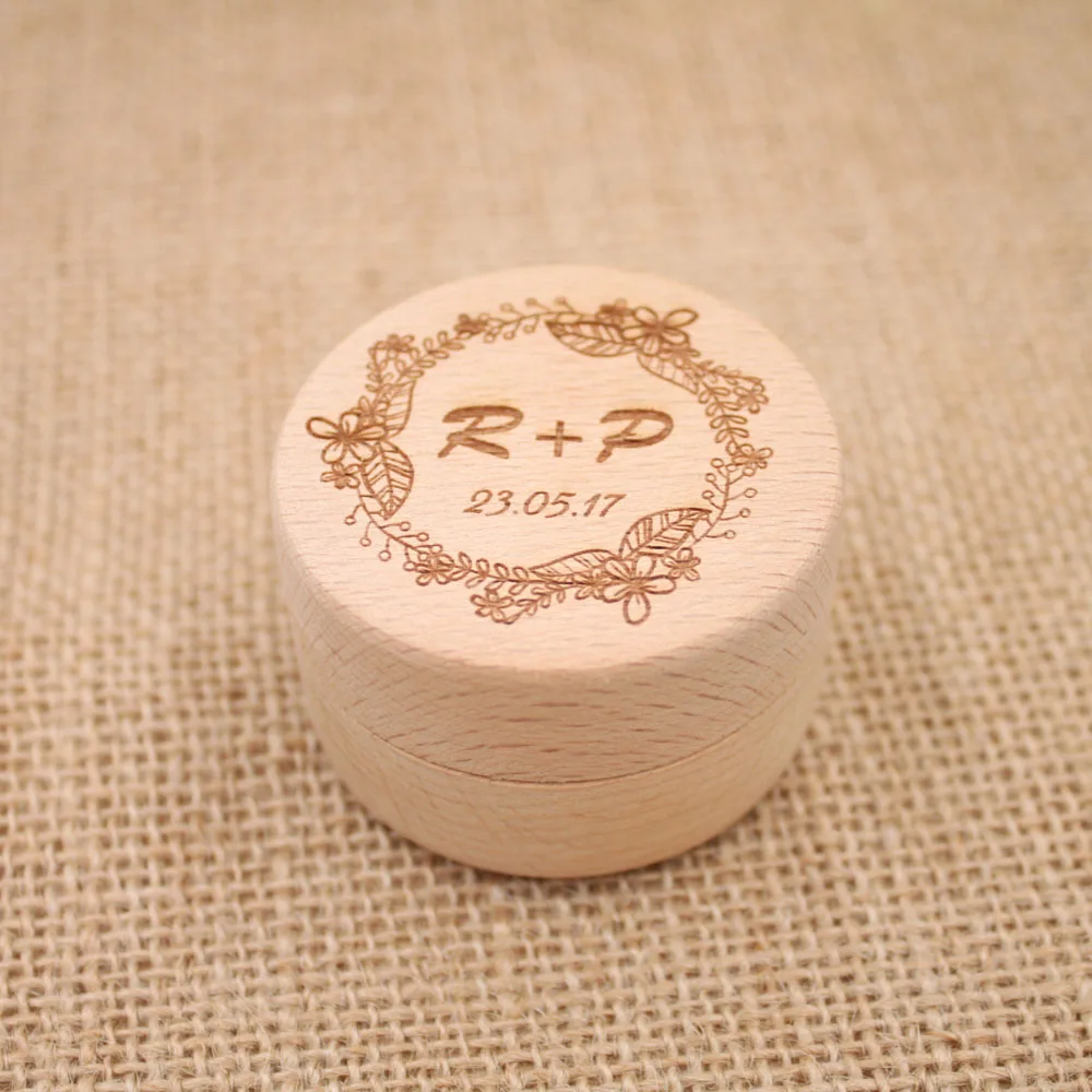 Personalized Gift Rustic Wedding Ring Bearer Box Custom Your Names and Date Engrave Wood Wedding Ring Box3
