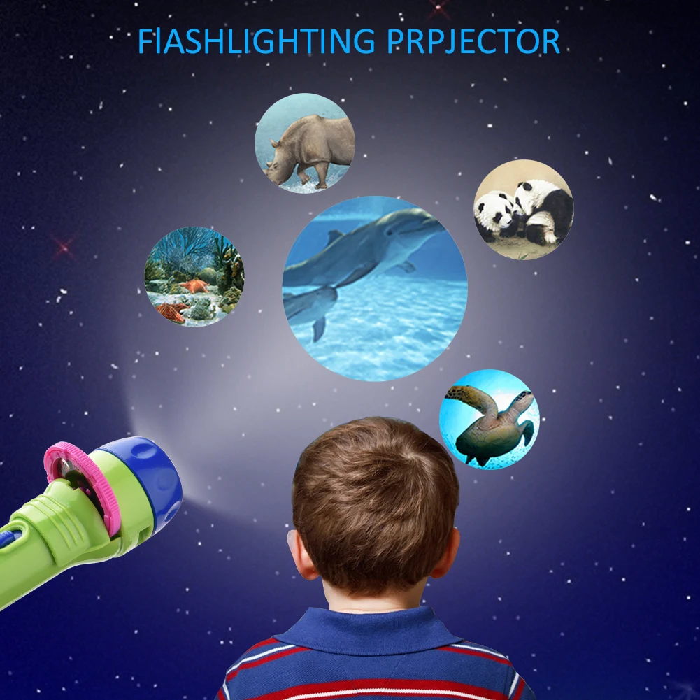 Детский фонарик, сказочный фонарь, HD анимационный мультфильм, Ранняя обучающая игрушка, светодиодный проектор для обучения