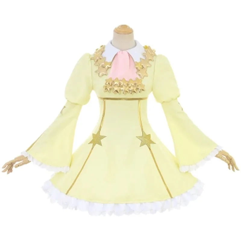 Горячее предложение аниме косплей CardCaptor Sakura star Kinomoto искатель карт желтое платье