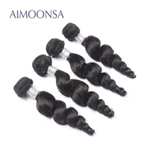 4 Bundles Brazilian Loose Wave Human Hair Extension Remy Hair Weave For Black Women Natural Color 10-26 Inch Free Shipping