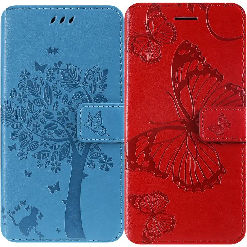 

Butterfly Cat Tree Book Cases sFor iPhone 8 7 6 6S Plus for Frame apple iPhone 6 6S 7 8 Plus Leather Phone Bags Pure Color DP06Z