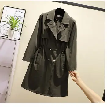 

Double-breasted trench coat Korean fashion casual cotton jacket 2019chamarras de mujer Trench Outwear women coats warm jackets