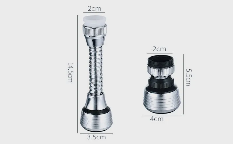 Aprince Extended Faucet Kitchen Home Extension Shower 360 Degree Rotation Extended Bubbler Splash Nozzle Faucet Nozzle Connecto