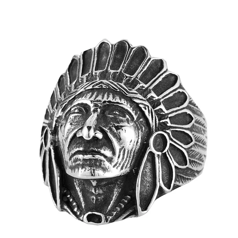 Stainless Steel chief ring Indiana Rider Fashion Men's Skull Ring men punk jewelry | Украшения и аксессуары