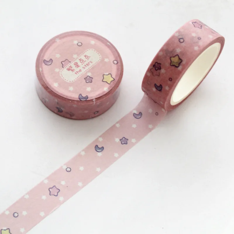 Креативное милое и сердечком для девочек лента Washi Kawaii розовый единорог клей Sky лента DIY Скрапбукинг Стикеры этикетки клейкая лента - Цвет: Starry