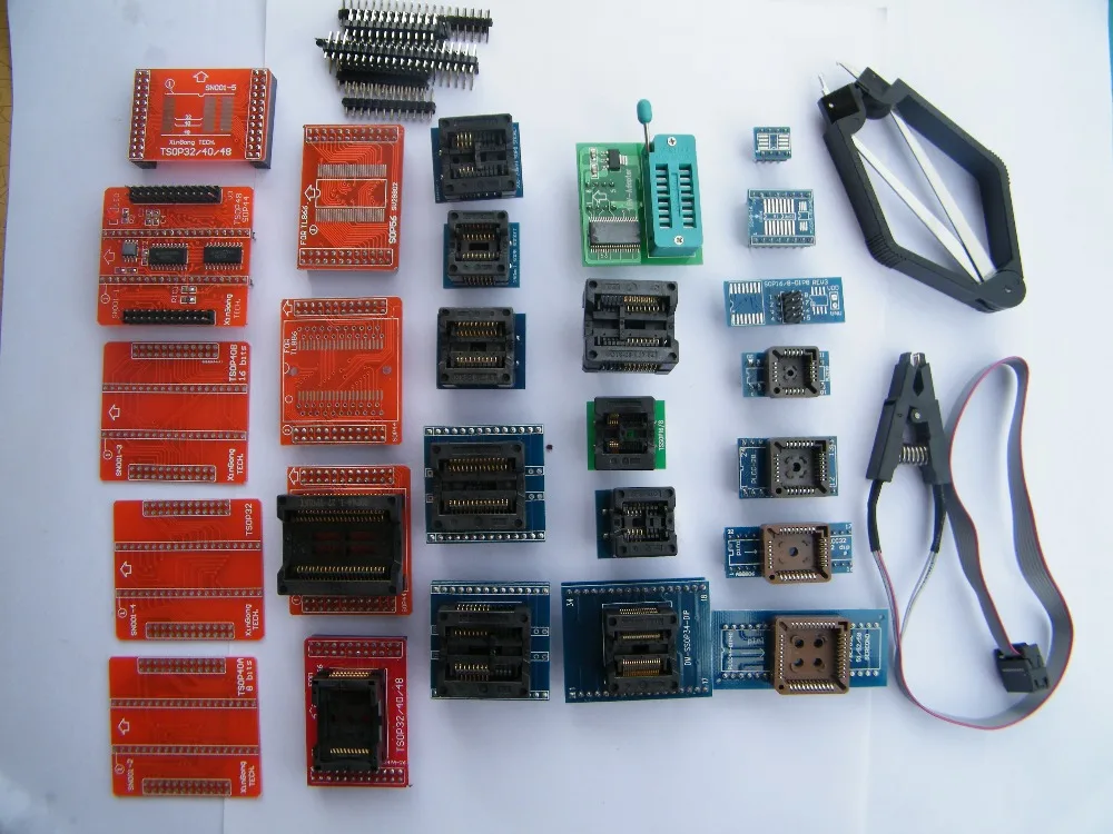 Free Shipping! Full universal adapters 28pcs for MiniPro TL866CS&TL866A&TL866II Plus USB Universal Bios Programmer Free Shipping! Full universal adapters 28pcs for MiniPro TL866CS&TL866A&TL866II Plus USB Universal Bios Programmer