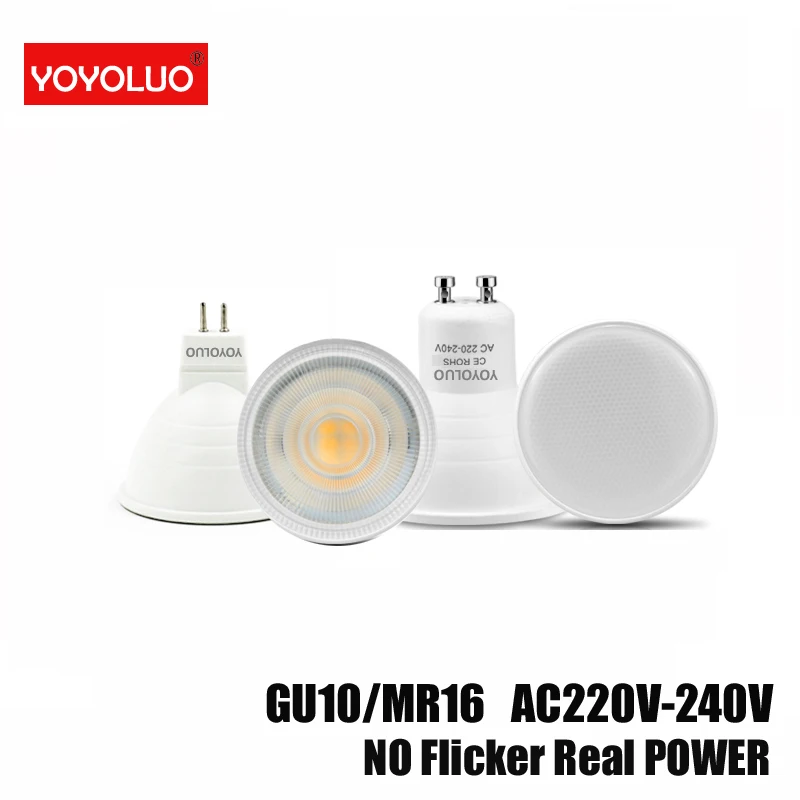 

[YOYOLUO] 2018 NEW LED Light Bulb Spotlight GU10 MR16 6W 220V COB Chip Beam Angle 24 120degree Spotlight LED Lamp For Table Lamp