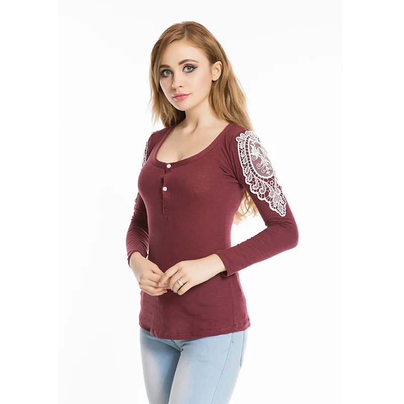 Patchwork Renda Kemeja Blusa Lace Musim 4