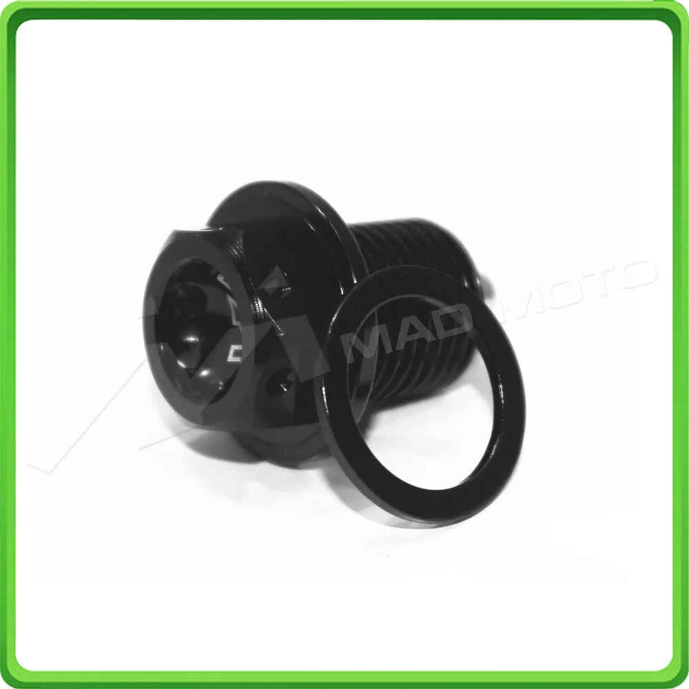 Magnetic Oil Sump Oil Drain Plug Bolt M16 x 1.5 x 17mm M16 1.5 17mm For MV Agusta F3 675 2012 2013 2014 2015 2016 2017 Black (4)