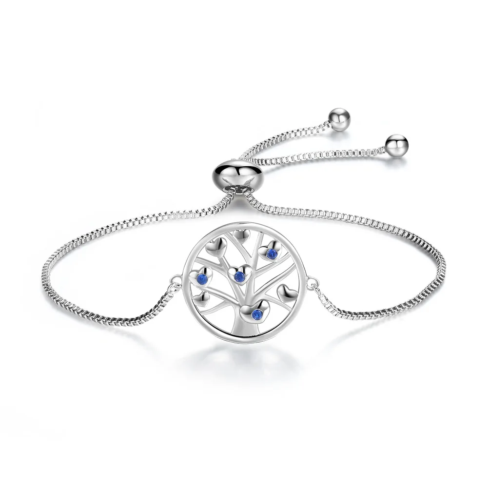 

2019 New Fashion Round Tree Chain Bracelets with Zirconia Adjustable Friendship Bracelet for Women Gifts